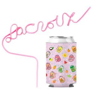 New! LaCroix Silly Straw & Koozie of Sparkling Water Flavors